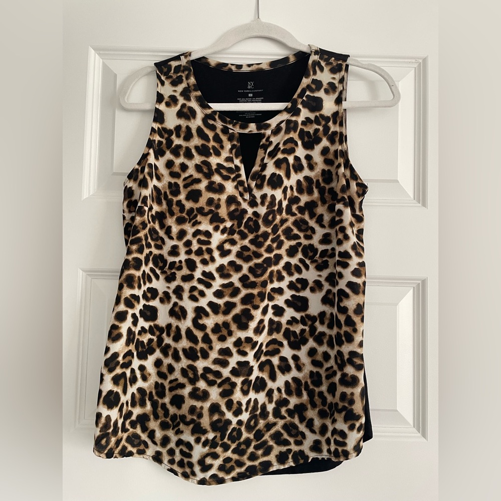 New York & Company Leopard Print Blouse